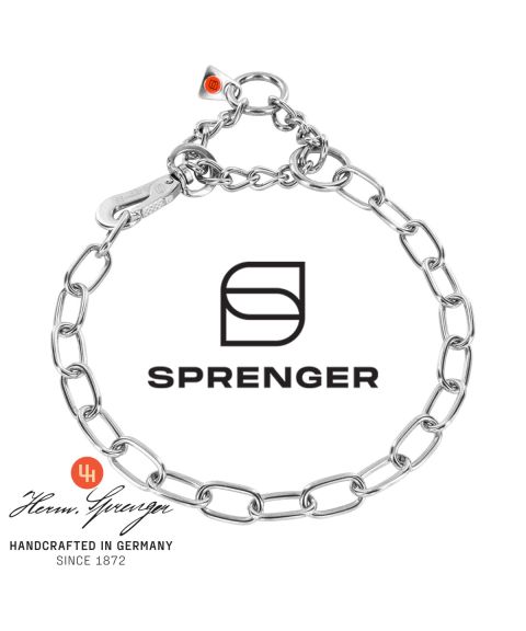 Sprenger Justerbart Kjettinghalsbånd -m/krok - Rustfritt stål – 3,0 mm